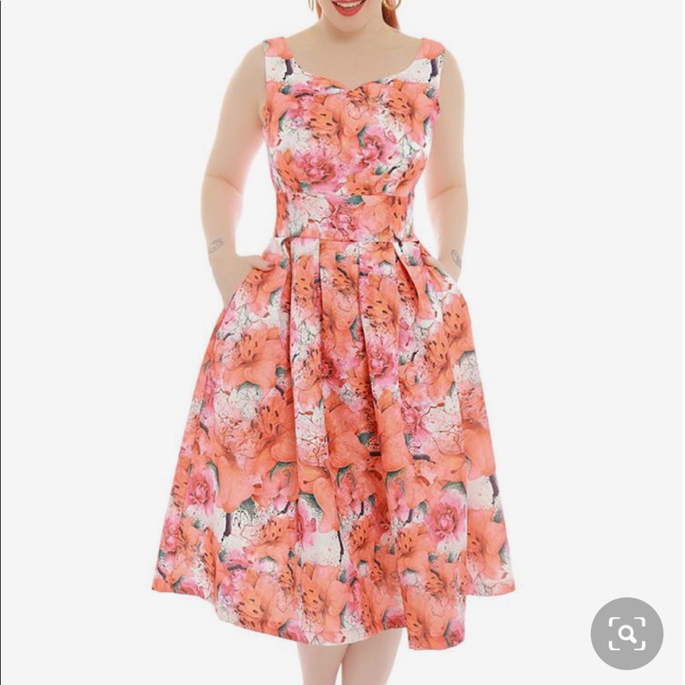 Lindy Bop Felicia Orange Swing Dress